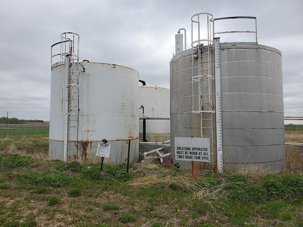 Tanks located on the Innisfail facility before they they were removed