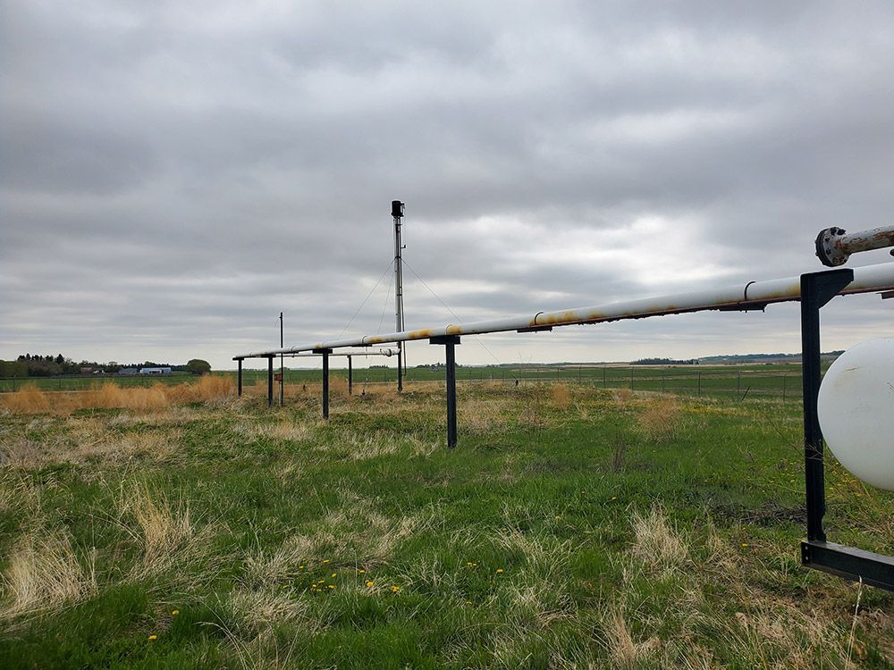 A pipeline and flare that was removed from the site